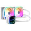 ENERMAX AQUAFUSION ADV Snow Edition ARGB 240 mm AIO CPU Dual Chamber Intel LGA1700/AMD AM5 Support 330W + TDP (2 ventole SquA RGB White 120 PWM); ELC-AQFA240-SQA, bianco