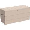 Duramax Cedargrain Durabox 270 Litri/ 71 Galloni Baule da Giardino, Cassapanca Contenitore da Esterno in plastica con ruote e maniglie, Scatole Per Esterni, Tortora caldo, 55.7 x 45.3 x 117.2 cm
