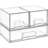 Set di 3 Organizer Cassetti Cassetti per Armadio Interno Trasparente Cassettiera