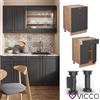 Vicco Credenza di base cassetto cucina modulare Fame-Line 60cm antracite cottage Vicco