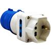 Adattatore Industriale 2P T 16A 250V e Presa Schuko a Spina Industriale Blu CEE
