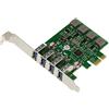 KALEA-INFORMATIQUE Scheda controller orizzontale da PCI Express PCIe a USB 3.0 4 porte USB3 Tipo A, con chipset Via VLI VL805. Staffe a basso e alto profilo. Autoalimentato. Alta potenza 8A.
