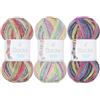Trimits Filato per Calze 4 Fili 3x100g Autorigato Misto Lana Multicolore | 420 m/gomitolo - 1 gomitolo = 1 paio calze fino a T.46 - Ferri 2-3 mm