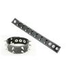 Princess-J Black Leather Gothic Punk Two Row Studded Bracelets Wristbands Cuffs