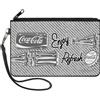 Buckle-Down Coca-Cola Wallet, Zip Clutch, Coca Cola Enjoy Refresh Can and Bottle Grays White