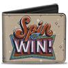 Buckle-Down Wheel of Fortune Wallet, Bifold, Wheel of Fortune Retro Spin to Win