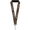 Buckle-Down Coca-Cola Lanyard, Coke Drink Coca Cola Pause and Refresh Bottle Brown Red White