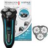 Remington Rasoio elettrico Barba R6 - Utilizzo su asciutto e bagnato - 100% impermeabile, Lame a doppia traccia, Testine multidirezionali, batteria al litio, Ricarica USB, Rasoio a testine R6000