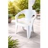 plastmeccanica 4 Sedie poltrone arredo giardino monoblocco colore marina bianca plastica elegan