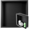 SEDDŌ Mensola a incasso 30x30x10 cm, nero opaco, per il bagno