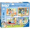 Ravensburger - Puzzle Bluey, Collezione 4 in a Box, 4 puzzle da