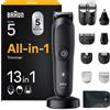 Rifinitore All-In-One Series 5, Rasoio Elettrico Barba E Capelli 13In1, Taglia P