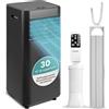 SereneLife Condizionatore Portatile, Climatizzatore Portatile 9000 BTU, Pinguino Condizionatore 2,64 kW, Compatto con Raffreddamento, Ventilatore e Deumidificatore, Telecomando e Kit Finestra, Nero