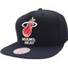 Mitchell & Ness Miami Heat HW051 Wool Solid Black Snapback Cap Basecap