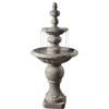 Peaktop Teamson Home Grande Fontana d'Acqua da Giardino, Grigio | Cascata da Esterno, 2 Livelli