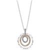 Pandora Signature Ciondolo a cerchi intrecciati in argento Sterling e placcato in oro rosa 14k con zirconi cubici trasparenti e collana, 60