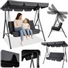 LEAN TOYS Dondolo da Giardino 3 Posti Panca Funzione Reclinabile Sdraio Giardino