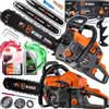 WUBER Motosega A Catena A Benzina 5,7PS 2 Lame 2 Catene Easy Start Low Vibration