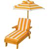 KOMFOTTEU Sdraii con ombrellone XY69720DE, 50 kg, 92 x 49 x 106 cm, bianco/arancione - N