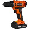 Kraft DELE Trapano Avvitatore A Batteria 18 V 1,3 Ah 2 Velocità Con Batteria E Accessori