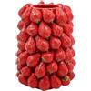 Vaso a forma di fragola, vaso a fragola lucido, portafiori giocoso per