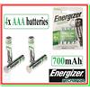 Energizer 4 ENERGIZER Ricaricabili AAA Batterie Pile MINISTILO 700mAh x mp3 cordless toys