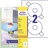 ‎Avery UK Avery L6043-100 Self-Adhesive CD Labels, 2 Labels Per A4 Sheet