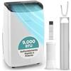 SereneLife Condizionatore Portatile 9000 BTU, Climatizzatore Portatile 3 in 1 con Deumidificatore e Ventilazione, Pinguino Condizionatore con Telecomando e Kit Finestra Incluso, Casa, Ufficio