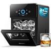EUHOMY Macchina del Ghiaccio Palline 6,35 cm, 3 Pezzi Pronti in 40 Min, 108 Pezzi/Giorno, Autopulente, Macchina per Ghiaccio Sferico con Ghiaccio Cristallino, Ice Maker Rotondi per Whiskey e Bourbon