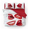 Biancaluna Lenzuola Biancaluna Miss Terry Lips completo letto matrimoniale puro cotone