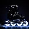 NILS EXTREME Pattini a rotelle 4in1 NH10905 neri con LED e blade hockey NILS EXTREME