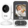GHB Baby Monitor Video e Audio 2,8'' Portatile, Audio Bidirezionale, Nero | Tele