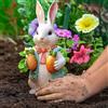2x 2d Easter Bunny Decorative Garden Stakes Decor di Pasqua per Bonsai da