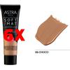 Astra Make-up 6 X ASTRA Fondotinta Soft Mat 0008 - Finish Opaco per Viso