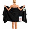 Komfortec Telo da Bagno XXL 100x200 cm, Spugna 100% Cotone, Nero