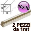 GIA SRL Mini canalina 10x10 mm in plastica per cavo elettrico - 2 PZ da 1 mt