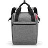 Reisenthel allrounder R Borsa e Zaino da Viaggio 2 in 1, Multifunzione e Multitasche, Spallacci Regolabili, Passante per Trolley, Tessuto Idrorepellente, 12 L, Argento Twist