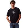 Calvin Klein Uomo T-Shirt Maniche Corte Monologo Tee in Cotone, Blu (Dark Sapphire), XL