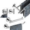 JQK Bas105-CH - Set di accessori da bagno con barra portasciugamani da parete, in cromo lucido, 61 cm, barra HT da 22,9 cm, supporto TP, 2 ganci per asciugamani