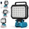 JADUFHU Faro LED Ricaricabile per Makita Batteria 18V, 6800LM, Due Porte USB | 180° Regolazione, Faretto LED Portatile Impermeabile per Garage, Cantiere, Campeggio, Pesca, Emergenza, Senza Batteria