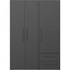 FATHIE Armadio con 3 ante battente e 2 cassetti in legno laminato nel colore