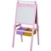 Altro Lavagnetta per Bambini in Legno Rosa con Cavalletto 3 in 1: Lavagna Bianca, Nera