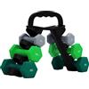 Altro Set 6 Manubri Pesi (2x1 kg, 2x2 kg, 2x3 kg) da 12 kg con Supporto/Kettlebell, in