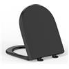 YEAUPE PRO Tavoletta WC Forma D Lungo in PP con Chiusura Ammortizzata, Nero | Copriwater WC superficie liscia facile pulizia e sgancio rapido a pulsante, testato 150 kg, 45,0 x 36,1 cm per WC Forma D
