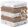 Kikido Mussole Neonato 100% Cotone 30x30 cm - 5x Panni in Mussola 6 Strati