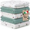 Kikido Mussole Neonato 100% Cotone 30x30 cm - 5x Panni in Mussola 6 Strati