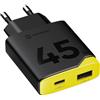0D5550A Tactical Caricabatterie Minimi Gan Usb Usb-c 45w Per Huawei Honor Play 4 5g Pro