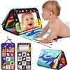 URMYWO Giochi Montessori Neonato 0 3 6 12 Mesi, Libro Sensoriale con Specchio, T