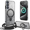 XCYYOO Cover Brillantini con Cordino per Samsung Galaxy A16 5G,[180° Rotante Supporto]