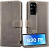 Lensun Cover per Samsung Galaxy S20 FE, Custodia in Vera Pelle [Antiurto] Libro